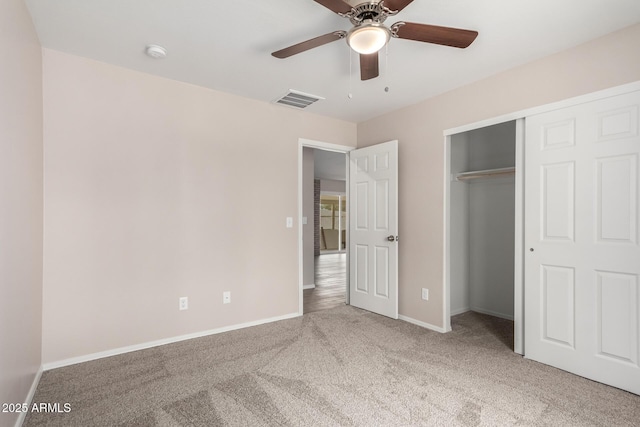 9803 N 40th Dr, Phoenix, AZ 85051 - unfurnished bedroom featuring carpet, baseboards, a closet, and a ceiling fan