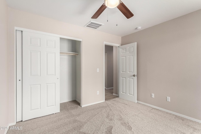 9803 N 40th Dr, Phoenix, AZ 85051 - unfurnished bedroom featuring a closet, carpet flooring, baseboards, and ceiling fan