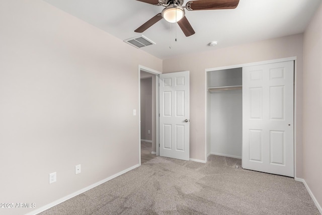 9803 N 40th Dr, Phoenix, AZ 85051 - unfurnished bedroom with carpet floors, baseboards, a closet, and a ceiling fan