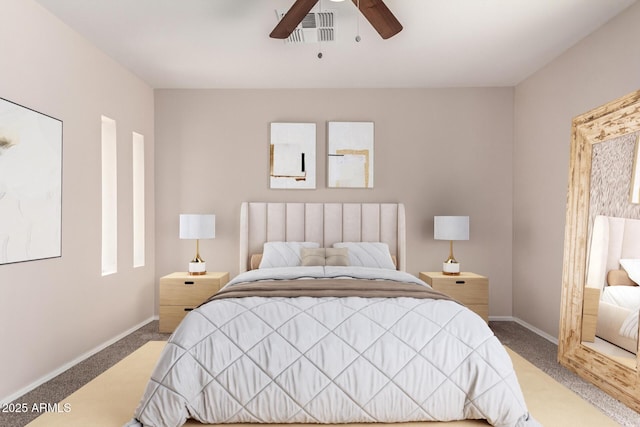 9803 N 40th Dr, Phoenix, AZ 85051 - bedroom with carpet, baseboards, and a ceiling fan
