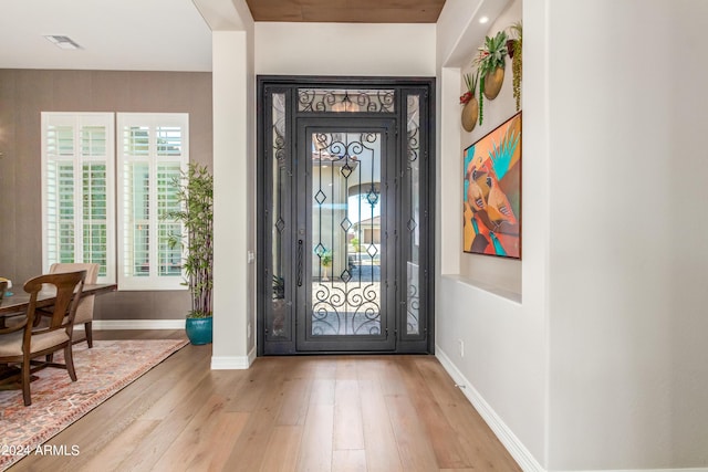 foyer featuring light hardwood / wood-style floors