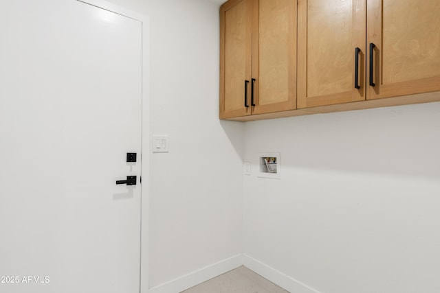 7409 E Pleasant Run, Scottsdale, AZ 85258 - laundry room with cabinet space, baseboards, and hookup for a washing machine