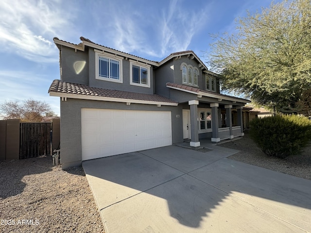 view of front of home with a garage