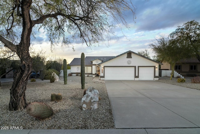 view of front of house with a garage