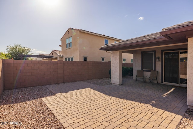view of patio featuring a fenced backyard