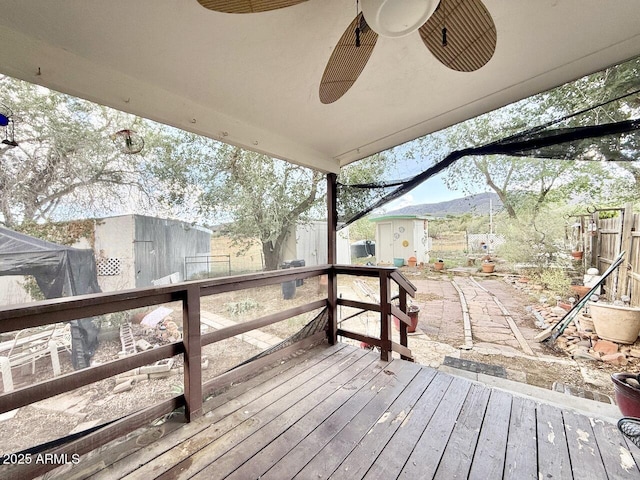 9495 E Marilyn Ln, Dewey, AZ 86327 - wooden terrace with a fenced backyard