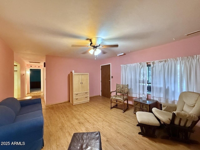 9495 E Marilyn Ln, Dewey, AZ 86327 - living room with light wood-type flooring and ceiling fan