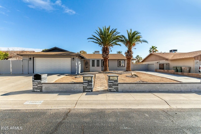 ranch-style house featuring a garage