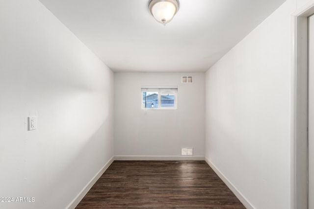 empty room with dark wood-type flooring