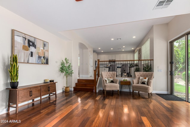 living area featuring wood-type flooring