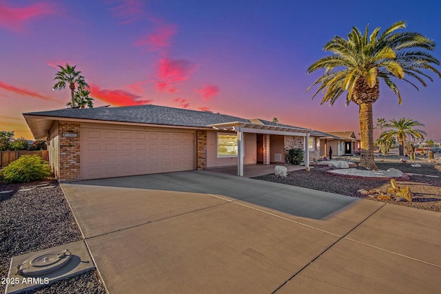 view of front of home with a garage