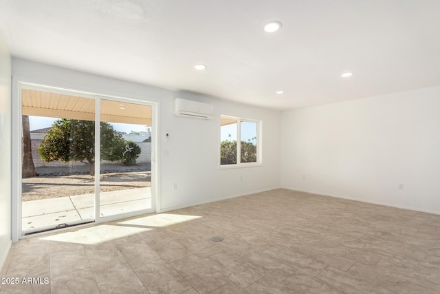 empty room featuring a wall mounted AC