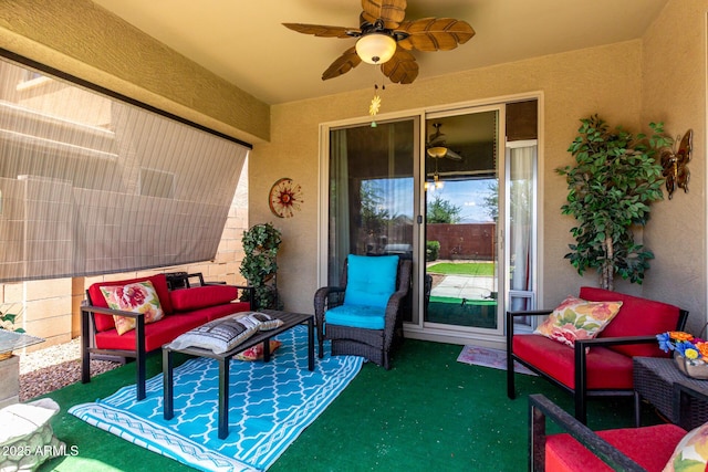 7015 W Melody Dr, Laveen, AZ 85339 - view of patio / terrace with an outdoor hangout area and ceiling fan