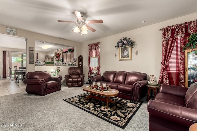7015 W Melody Dr, Laveen, AZ 85339 - living room with a ceiling fan and light carpet