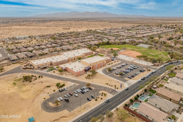 aerial view with a residential view and a mountain view