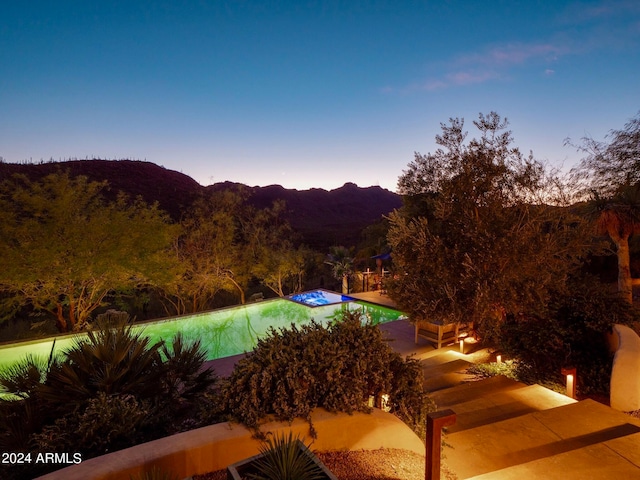 exterior space with a mountain view