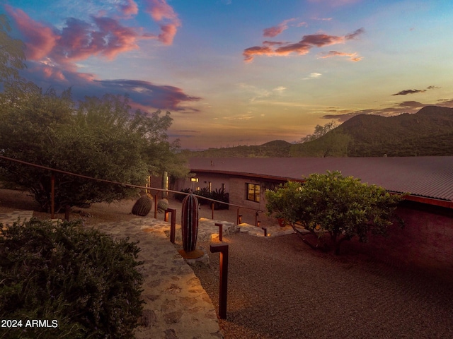 exterior space with a mountain view