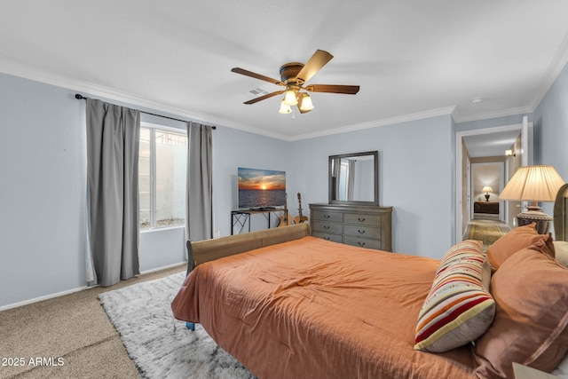 6708 W Utopia Rd, Glendale, AZ 85308 - bedroom featuring carpet flooring, a ceiling fan, and ornamental molding