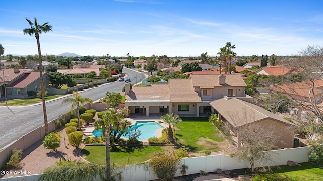 drone / aerial view featuring a residential view