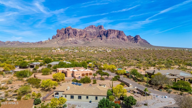 aerial view with a residential view and a mountain view
