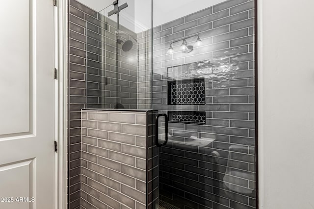 full bathroom with tiled shower