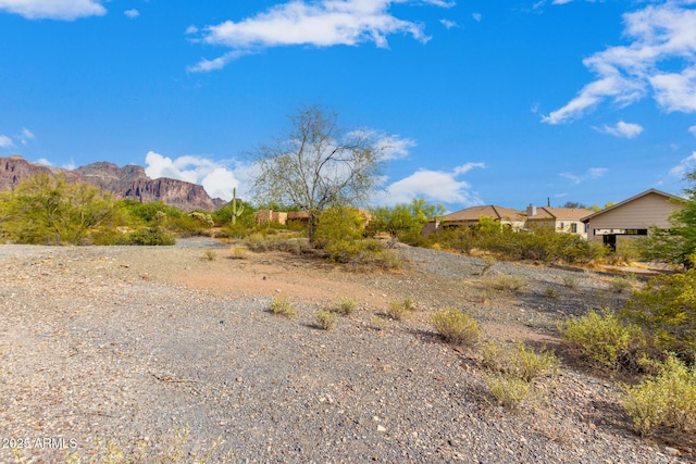 view of yard featuring a mountain view