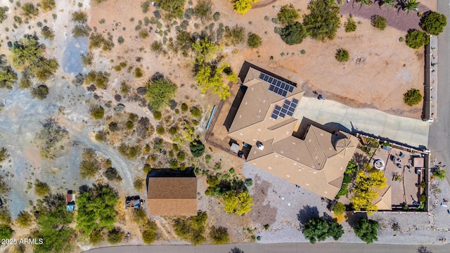 birds eye view of property featuring view of desert