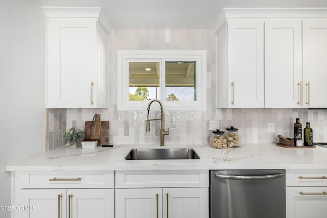 215 W Ruth Ave, Phoenix, AZ 85021 - kitchen with dishwasher, white cabinets, and backsplash