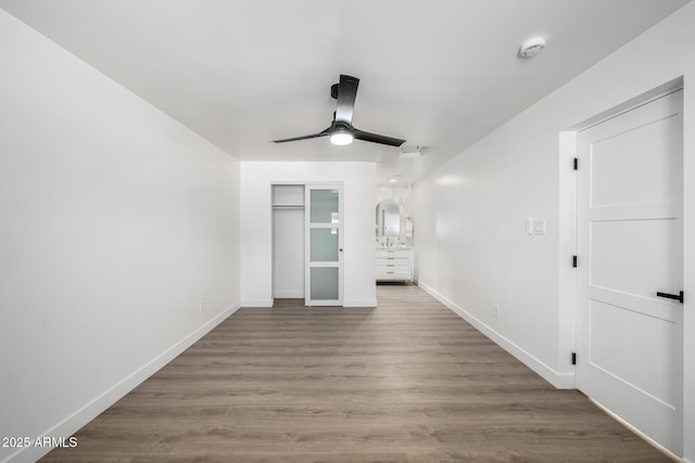 215 W Ruth Ave, Phoenix, AZ 85021 - empty room with ceiling fan, a smoke detector, and wood finished floors