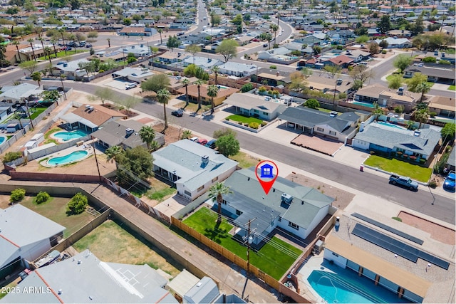 drone / aerial view featuring a residential view