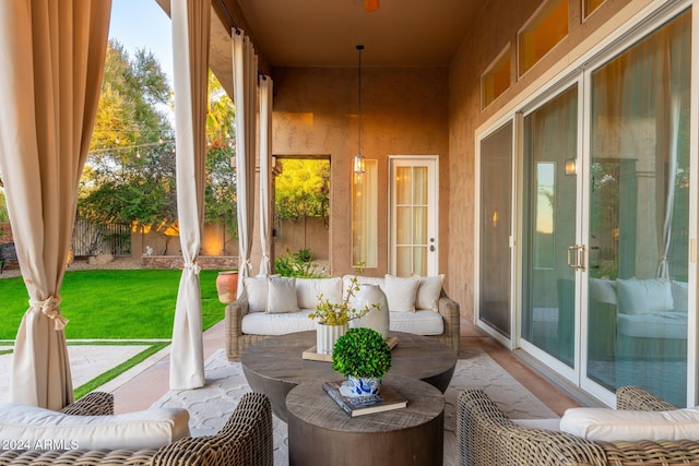 view of patio / terrace featuring french doors