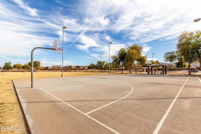 view of basketball court featuring a gazebo and community basketball court