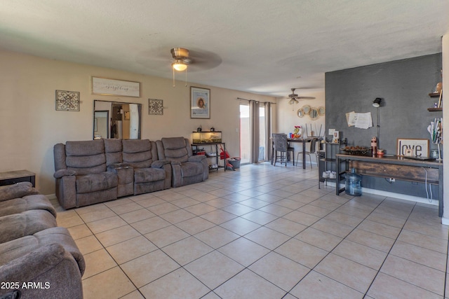 860 E Brown Rd Unit 25, Mesa, AZ 85203 - living room with a ceiling fan and light tile patterned floors