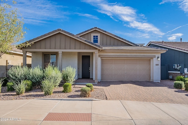 view of front of home featuring a garage