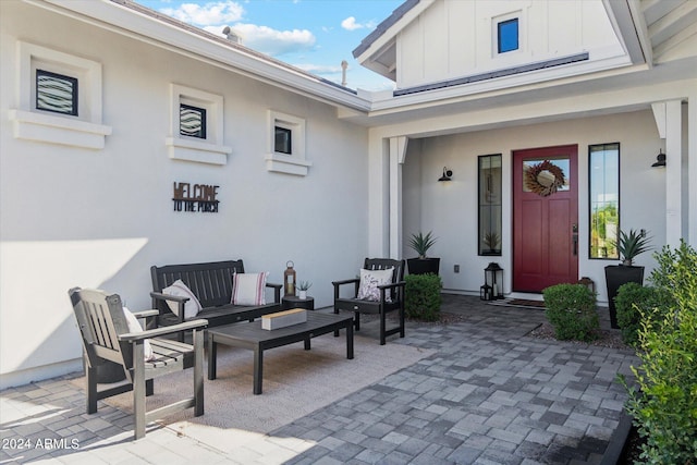 view of patio / terrace with an outdoor living space