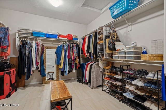 view of walk in closet