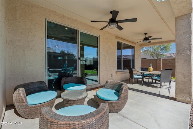 view of patio / terrace with ceiling fan