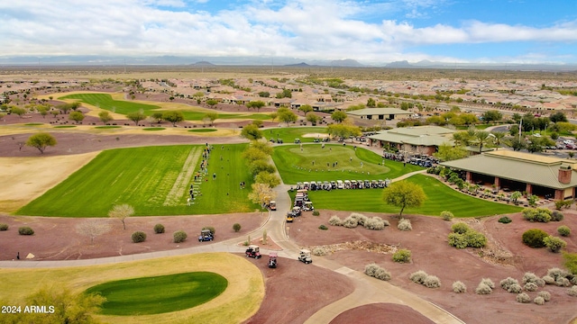 bird's eye view with a mountain view