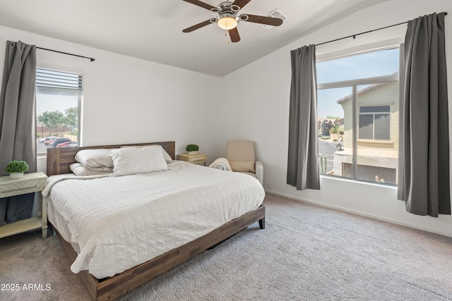 2150 E Bell Rd Unit 1088, Phoenix, AZ 85022 - carpeted bedroom with lofted ceiling and ceiling fan