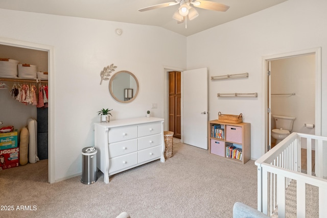 2150 E Bell Rd Unit 1088, Phoenix, AZ 85022 - bedroom with light colored carpet, lofted ceiling, a closet, and a spacious closet