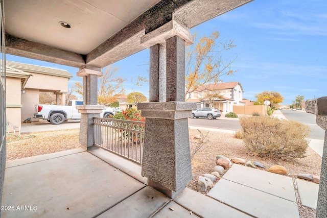 view of patio featuring a porch