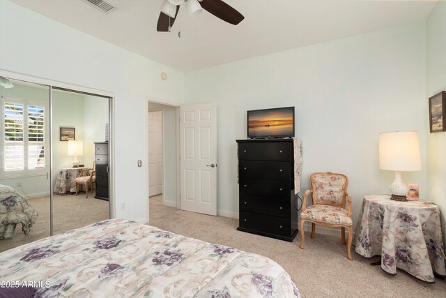 16158 W Copper Point Ln, Surprise, AZ 85374 - carpeted bedroom with a closet, baseboards, and ceiling fan