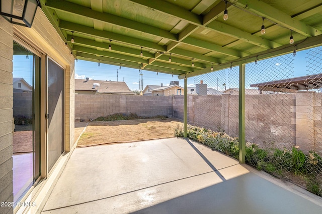 view of patio featuring a fenced backyard