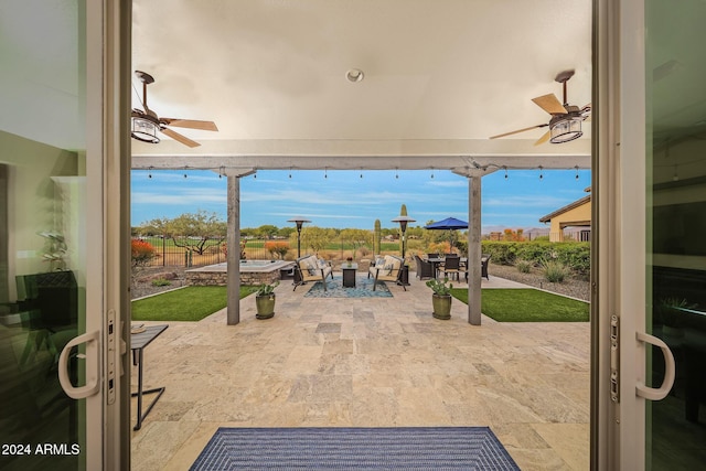 view of patio with an outdoor living space