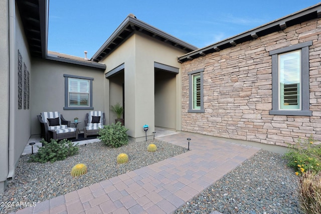 view of patio with an outdoor living space