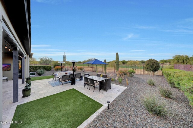 view of patio featuring outdoor lounge area