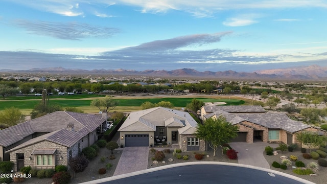 bird's eye view featuring a mountain view