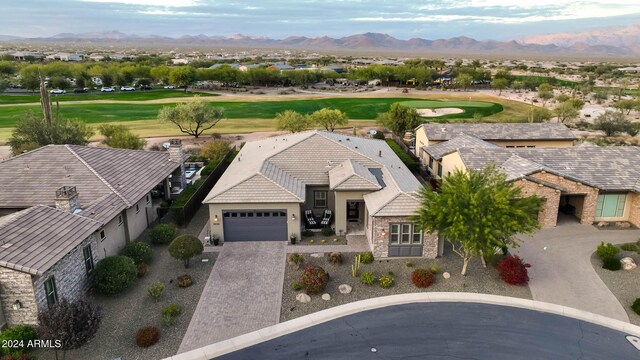 bird's eye view featuring a mountain view