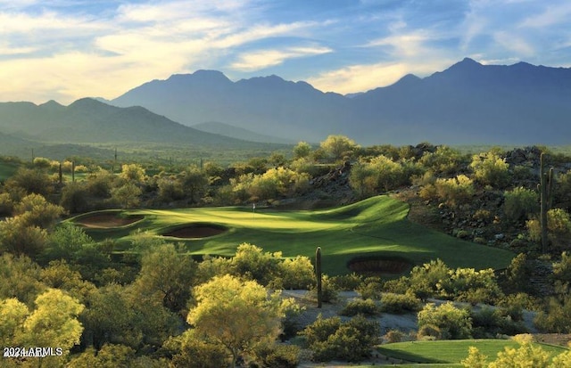 property view of mountains with golf course view