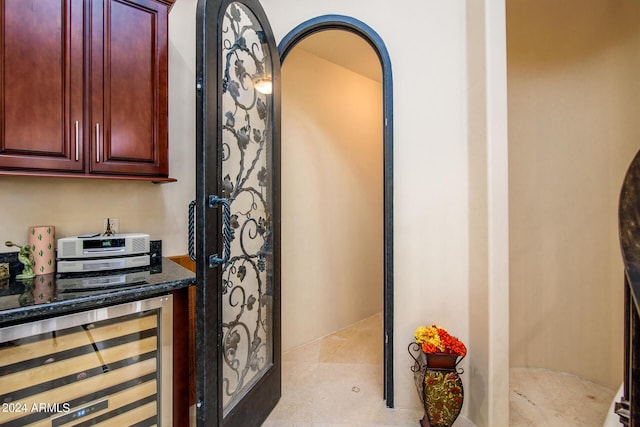 interior space featuring wine cooler